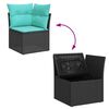 vidaXL 5tlg. Garten-Sofagarnitur mit Kissen Schwarz Poly Rattan Akazie