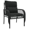 vidaXL 4-tlg. Garten-Sofagarnitur mit Kissen Schwarz Poly Rattan