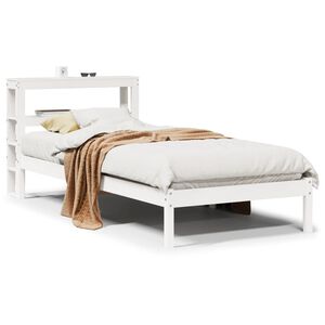 vidaXL Massivholzbett ohne Matratze Wei&szlig; 90x190 cm Kiefernholz