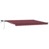 vidaXL Markise Manuell mit LEDs Weinrot 400x300 cm