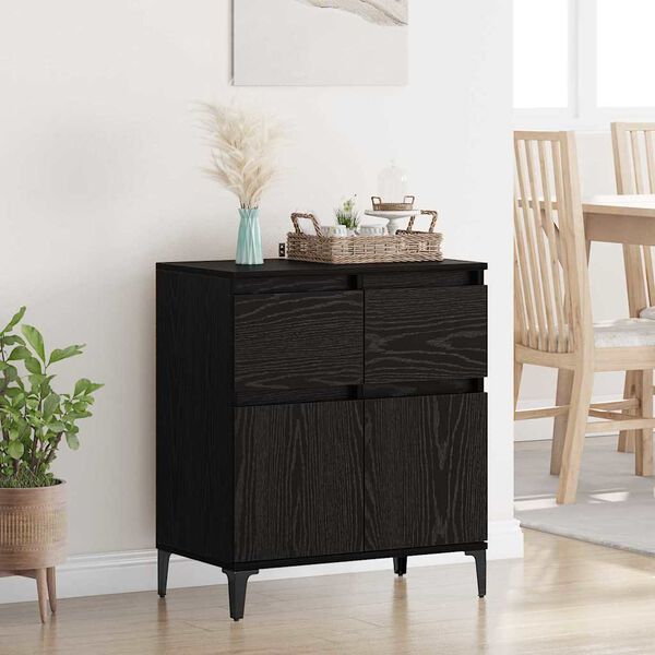 vidaXL Sideboard mit Schubladen Schwarz Eichen-Optik 60 x 35 x 70 cm