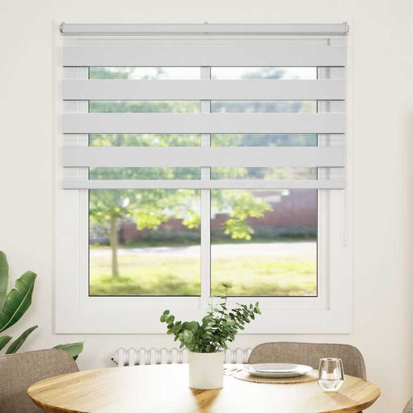 vidaXL Doppelrollo Wei&szlig; 125x100 cm Stoffbreite 120,9 cm Polyester