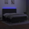 vidaXL Boxspringbett mit Matratze & LED Schwarz 180x200 cm Stoff