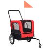vidaXL 2-in-1 Fahrradanhänger für Hunde und Buggy Rot und Schwarz