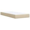 vidaXL Boxspringbett mit Matratze Creme 90x200 cm Stoff