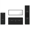 vidaXL 4-tlg. Badm&ouml;bel-Set Schwarz Holzwerkstoff