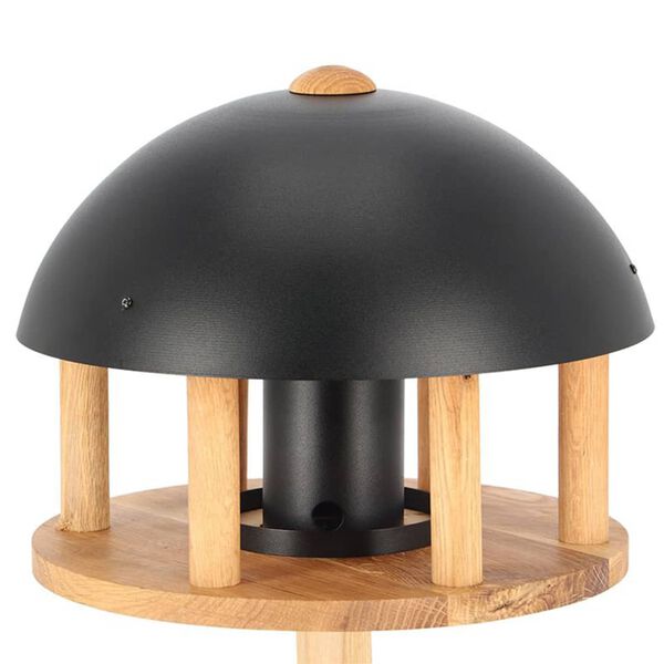 Esschert Design Vogelhaus mit Silo und Rundem Dach Schwarz