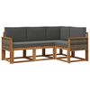 vidaXL Outdoor-Sofagarnitur 4 pcs Natur und Anthrazit Polyester