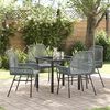 vidaXL Garten Essgruppe mit Kissen 5 pcs Grau Poly-Rattan