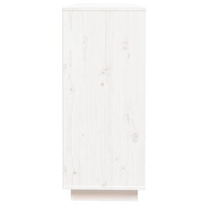 vidaXL Sideboard Weiß 110,5x35x80 cm Massivholz Kiefer