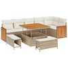 vidaXL Gartensofa-set 11 Stk. 9-Sitzanzahl Beige und Creme Poly-Rattan