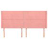 vidaXL Kopfteil mit Ohren Rosa 203x16x118/128 cm Samt