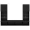 vidaXL TV Wand Einheiten mit LED mit LED 5 pcs Schwarz Eichen-Optik