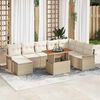 vidaXL Garten-Sofa-Set mit Kissen 9 pcs Beige und Creme