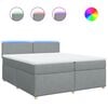 vidaXL Boxspringbett mit Matratze Hellgrau 200x200 cm Stoff