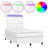 vidaXL Boxspringbett mit Matratze & LED Wei&szlig; 120x190 cm Kunstleder
