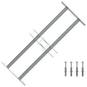 vidaXL Fenstergitter Verstellbar mit 2 Querst&auml;ben 500-650 mm