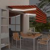vidaXL Markise Manuell Einziehbar mit Rollo & LED 4x3 m Orange Braun