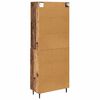 vidaXL Highboard Altholz 69,5 x 34 x 180 cm Engineered Wood und Glas
