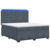 vidaXL Boxspringbett mit Matratze Dunkelgrau 140 x 200 cm Samt