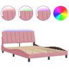 vidaXL Bettgestell mit LED ohne Matratze "Hanko" Rosa 140x190 cm Samt