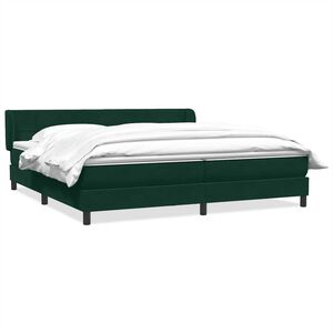 vidaXL Boxspringbett mit Matratzen Dunkelgr&uuml;n 180x220 cm Samt