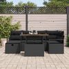 vidaXL Gartensofa-set mit Kissen 7 pcs Schwarz Poly-Rattan