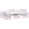 vidaXL Sofagarnituren 11 pcs Natur und Beige Massivholz Akazie