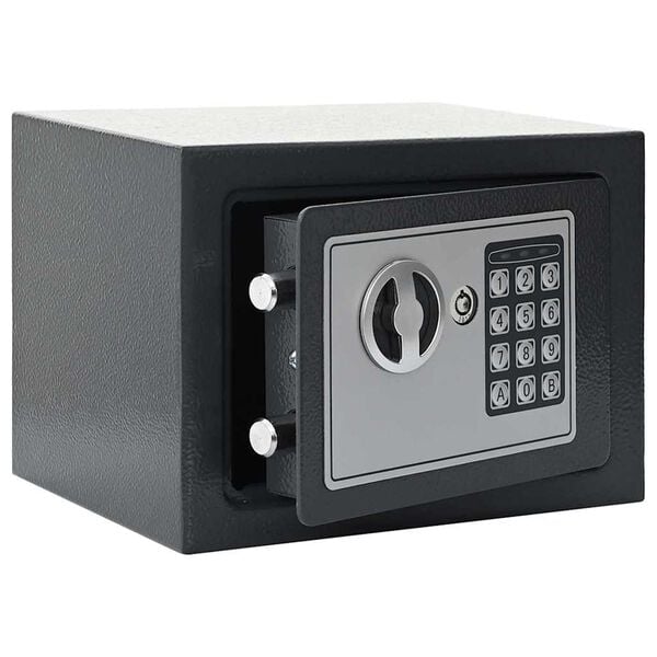 vidaXL Digitaler Safe mit Schloss Dunkelgrau 23 x 17 x 17 cm Stahl