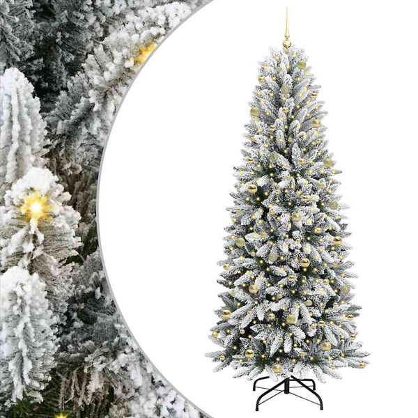 vidaXL K&uuml;nstlicher Weihnachtsbaum mit 300 LEDs mit St&auml;nder Wei&szlig; 240 cm