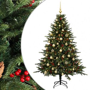 vidaXL K&uuml;nstlicher Weihnachtsbaum mit Weihnachtskugel 120 cm 150 LEDs