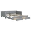 vidaXL Tagesbett Ausziehbar mit Schubladen Hellgrau 100x190 cm Stoff