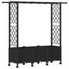 vidaXL Hochbeet mit Rankgitter und Dach Schwarz 162,5 x 40 x 142 cm PP