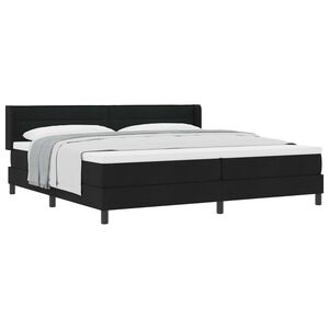 vidaXL Boxspringbett mit Matratze Schwarz 200 x 200 cm Polyester