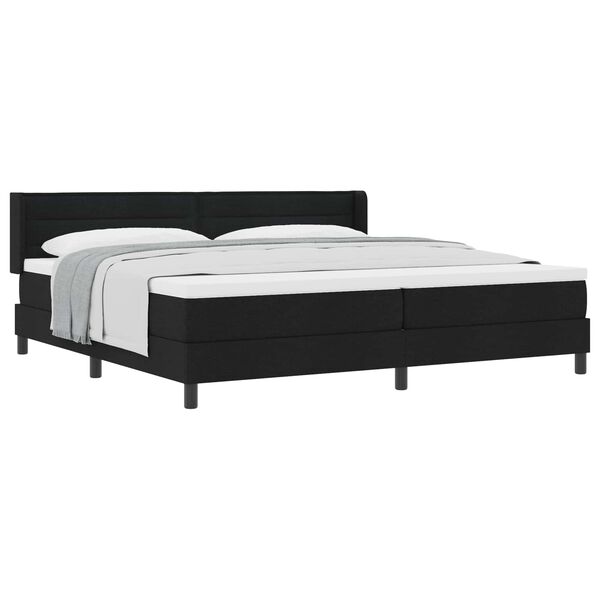vidaXL Boxspringbett mit Matratze Schwarz 200 x 200 cm Polyester