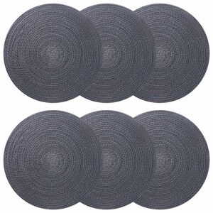 vidaXL Jute-Untersetzer 6 stk. Dunkelgrau 100% Tossa-Jute