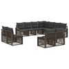 vidaXL Gartensofa-set 11 stk. Grau Poly-Rattan
