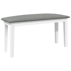 vidaXL Bank 90 cm Wei&szlig; Massivholz Gummibaum