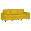 vidaXL 3-Sitzer-Sofa mit Hocker Gelb 180 cm Samt