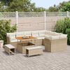 vidaXL Garten-Sofa-Set mit Kissen mit Speicher 12 pcs Beige und Creme