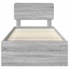 vidaXL Bettrahmen Graues Sonoma 90 x 190 cm Massives Kiefernholz