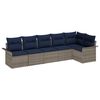 vidaXL Gartensofa-set 6 stk. Grau Poly-Rattan