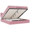 vidaXL Ottomane Bett mit Matratze & LEDs Rosa 180x200 cm Samt