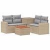 vidaXL Sofa Set 6 stk. Beige und Hellgrau Polyrattan und Stahl