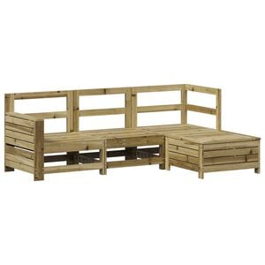 vidaXL 4-tlg. Garten-Sofagarnitur Kiefernholz Impr&auml;gniert