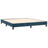 vidaXL Boxspringbett mit Matratze Dunkelblau 160x200 cm Samt