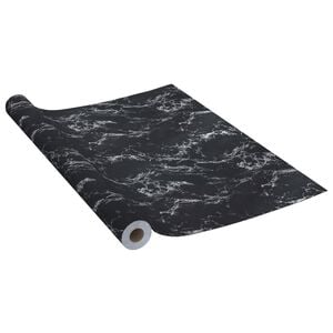 vidaXL Selbstklebende M&ouml;belfolie Schwarz Steinoptik 500x90 cm PVC