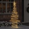 vidaXL Weihnachtsbaum mit 240 LEDs Warmwei&szlig; 180 cm Rattan