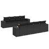 vidaXL 9-tlg. Garten-Sofagarnitur mit Kissen Schwarz Poly Rattan