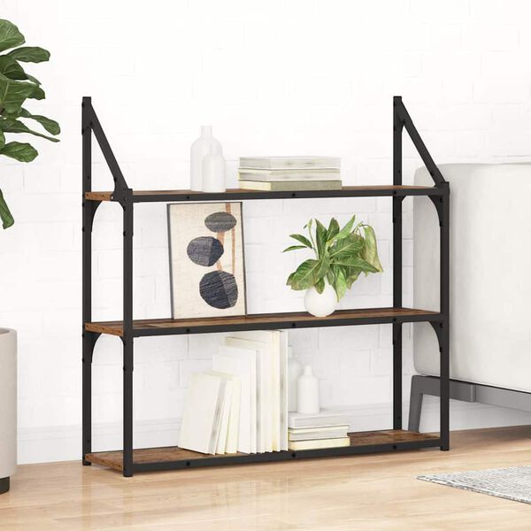 vidaXL Wandregal mit Regal Altholz 80 x 21 x 78,5 cm Holzwerkstoff